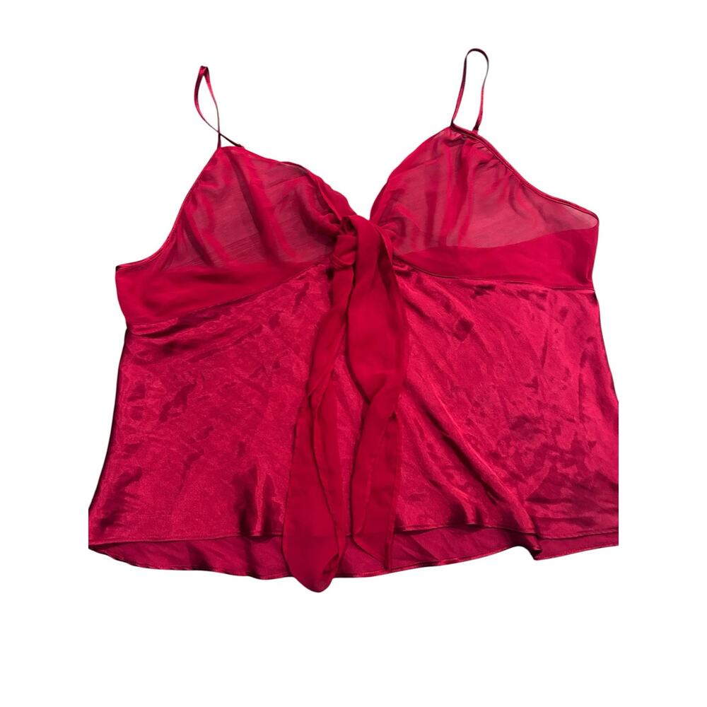 Cami Baby Doll Slip Top Y2K 90's Fairy Romantic Red Cropped Silky SZ 2X Joyspun